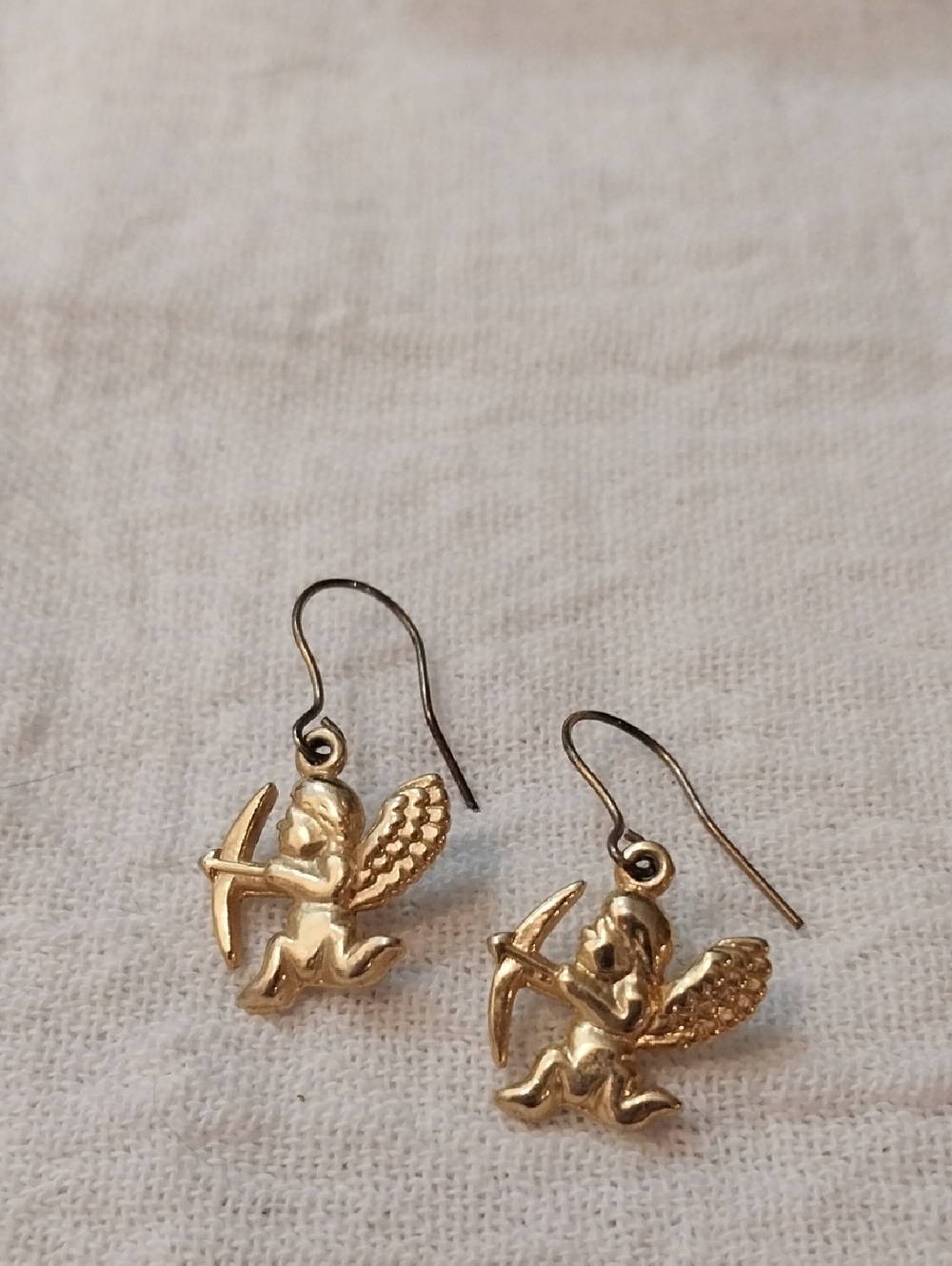 Gold Cupid Dangle Earrings - Women's Jewelry